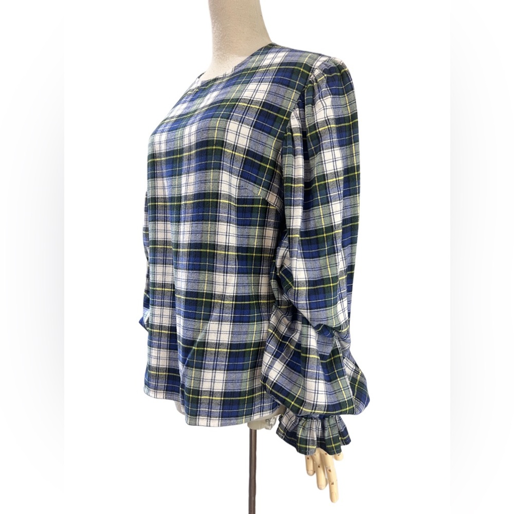 Batsheva blue tartan flannel  top - Picture 4 of 8